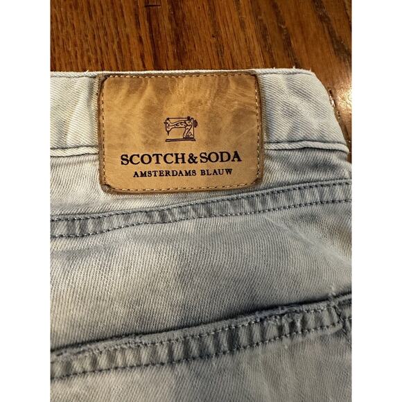 Scotch & Soda Jeans Mens Size 33x32 Skim Denim Light Wash Straight - Picture 10 of 13